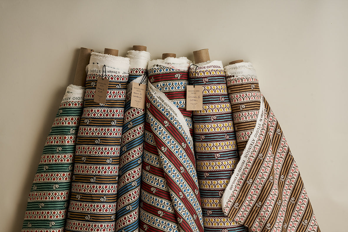 Studio Atkinson’s first printed fabric collection – the Woodland Rose