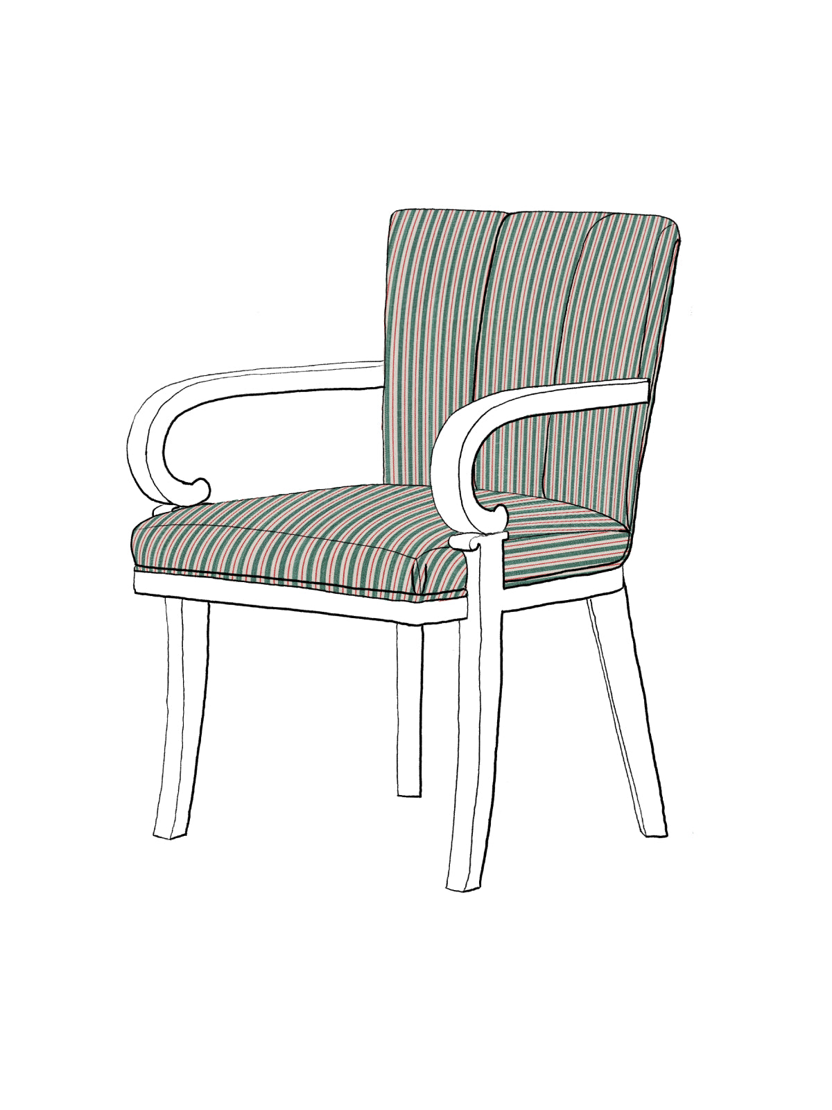 Scroll Arm Chair