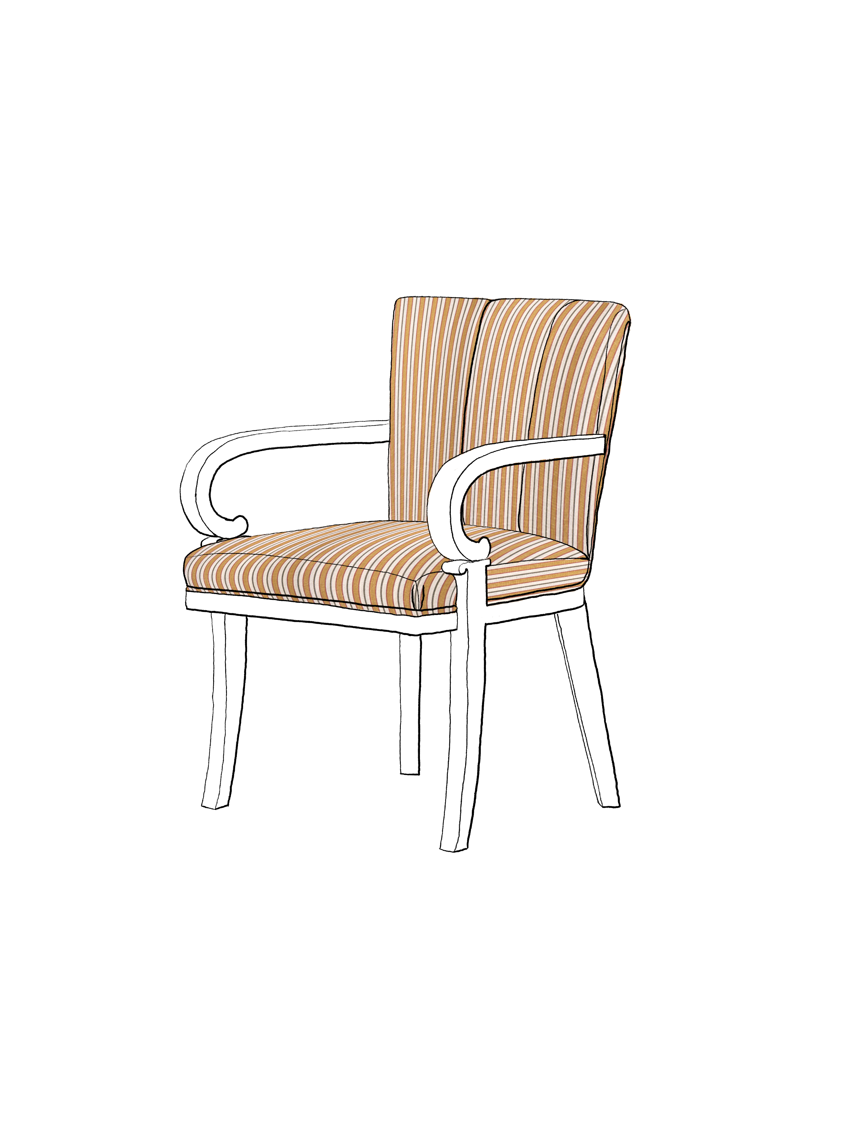 Scroll Arm Chair