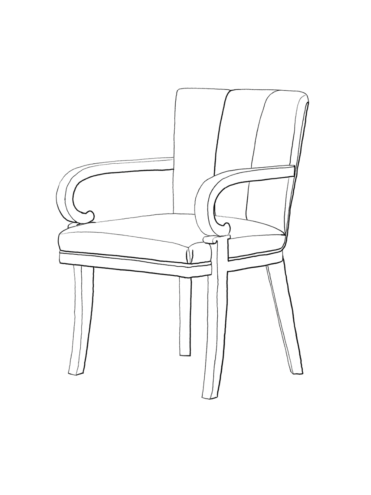 Scroll Arm Chair