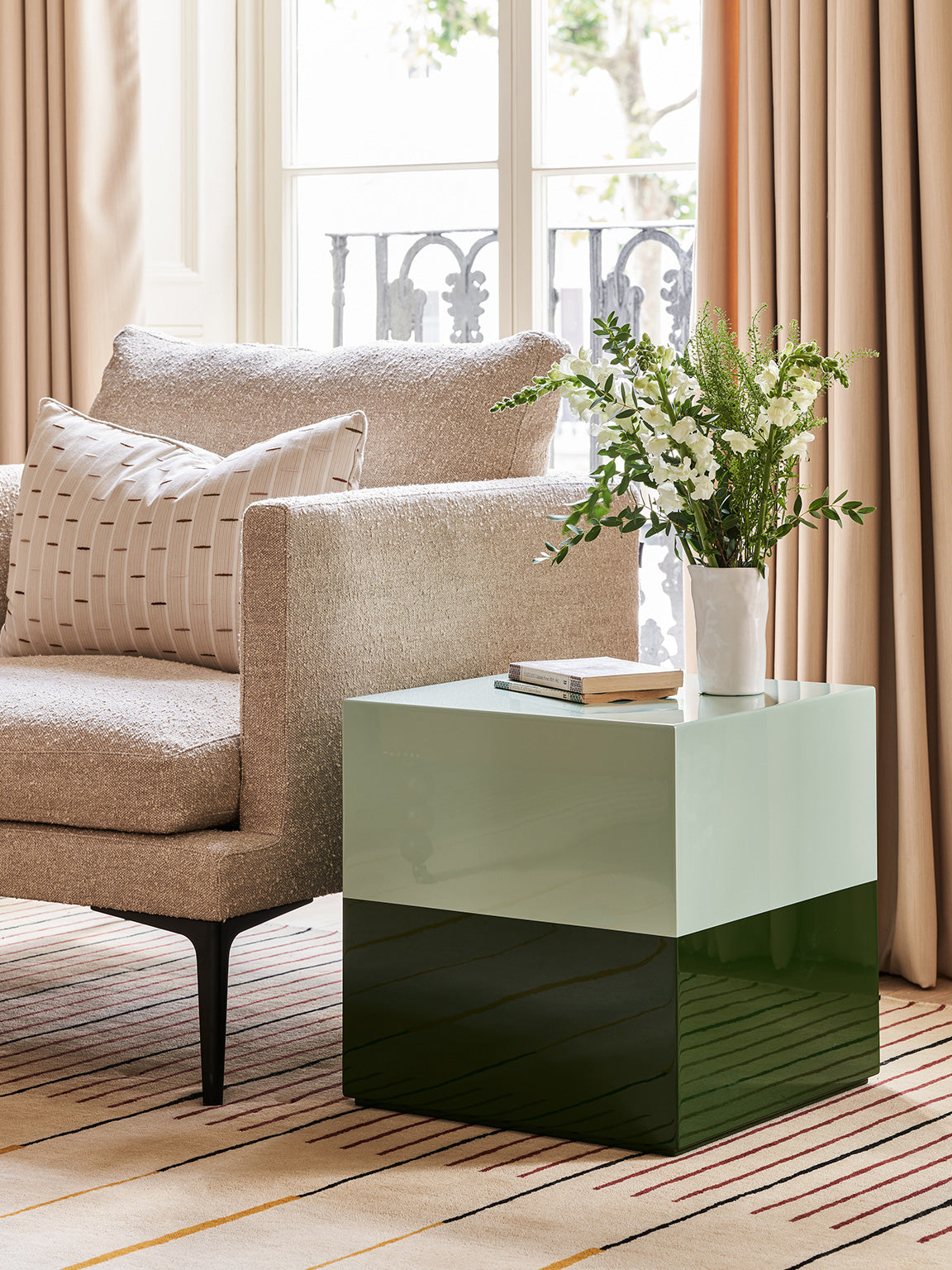 Two Tone Cube Side Table