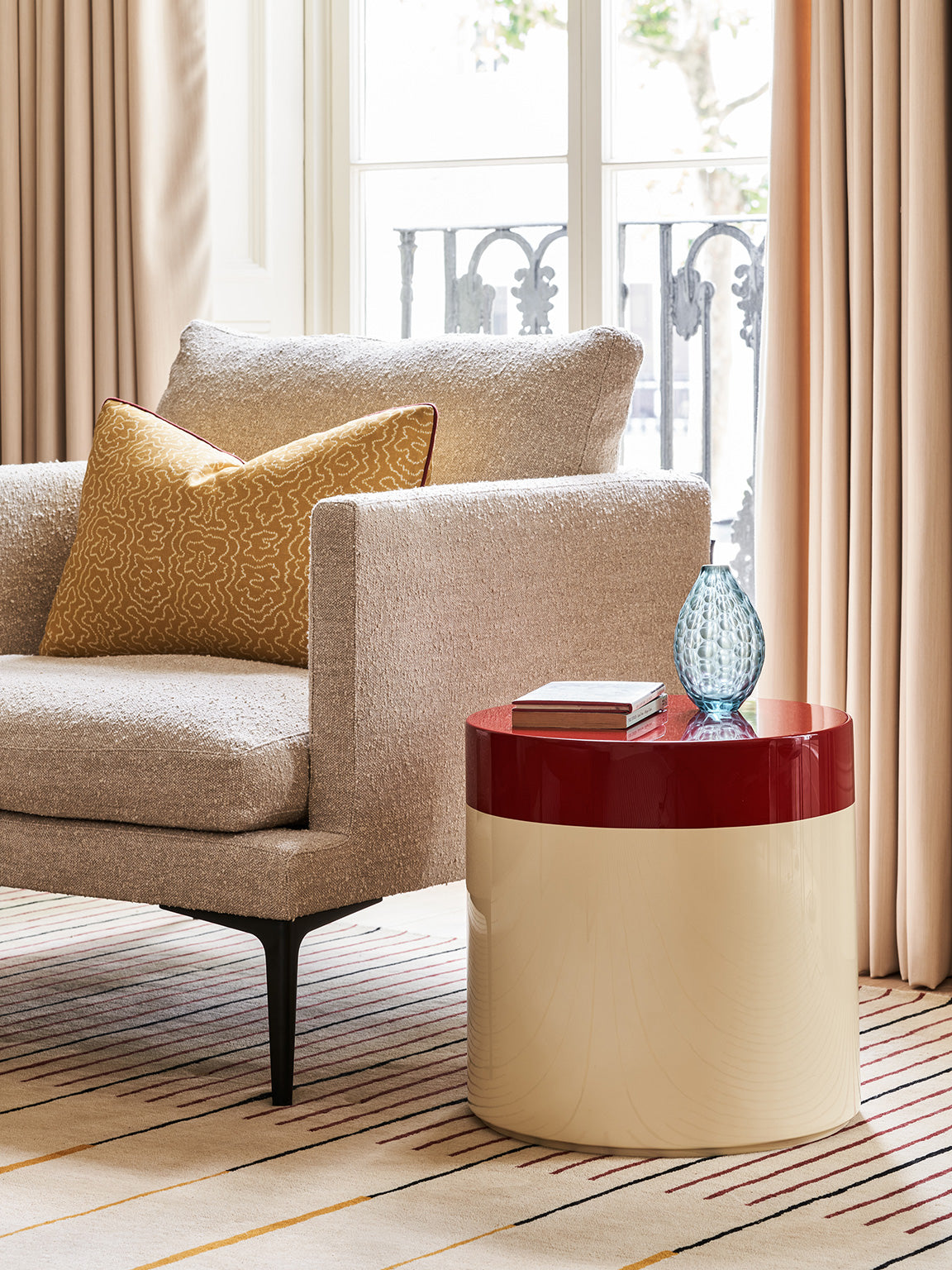 Two Tone Cylinder Side Table